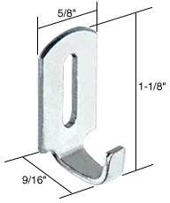 C.R. Laurence CRL 5/8&quot; Wide Sliding Screen Door Latch Strike with 9/16&quot; Grip | A125
