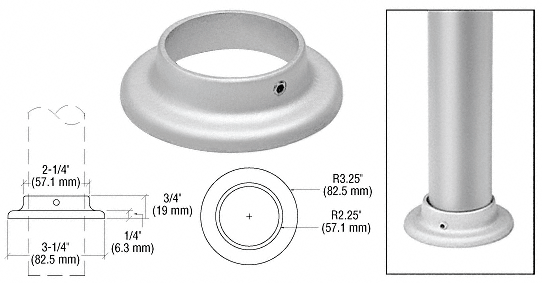 C.R. Laurence CRL ACRS Satin Anodized Cover Flange | A19CVR