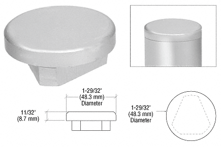 C.R. Laurence CRL ACRS Satin Anodized End Cap | A19FEC