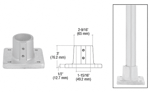 C.R. Laurence CRL ACRS Satin Anodized Level Floor Flange | A19FF