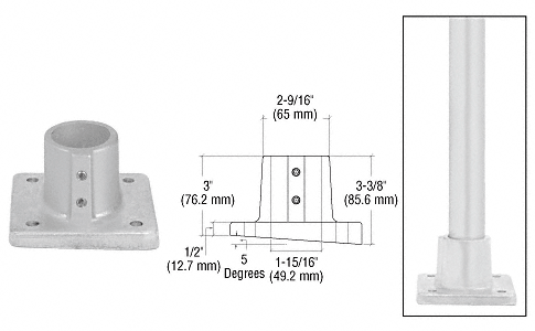 C.R. Laurence CRL ACRS Satin Anodized Ramp Floor Flange | A19RF