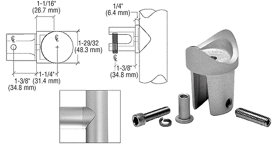 C.R. Laurence CRL ACRS Satin Anodized Straight Tee Adaptors | A19STA