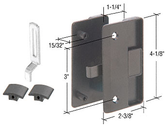 C.R. Laurence CRL Black Sliding Screen Door Latch and Pull with 3&quot; Screw Holes for 1/2&quot; Thick Columbia Series 4000 Doors | A218