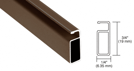 C.R. Laurence CRL Bronze Finish 3/4&quot; x 1/4&quot; Extruded Aluminum Screen Frame - 12 ft long | A344BRZ