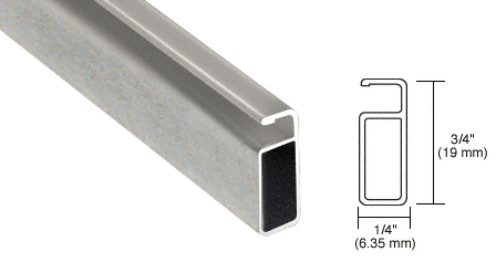 C.R. Laurence CRL Mill Finish 3/4&quot; x 1/4&quot; Extruded Aluminum Screen Frame - 12 ft long | A344M
