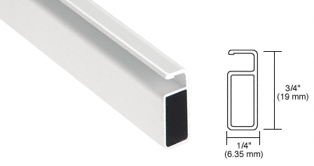 C.R. Laurence CRL White Finish 3/4&quot; x 1/4&quot; Extruded Aluminum Screen Frame - 12 ft long | A344W