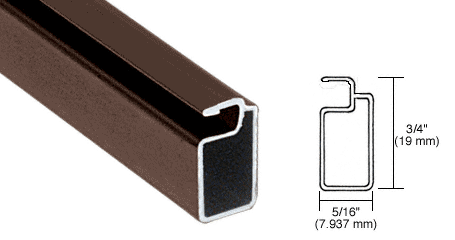 C.R. Laurence CRL Bronze Finish 3/4&quot; x 5/16&quot; Extruded Aluminum Screen Frame - 12 ft long | A345BRZ