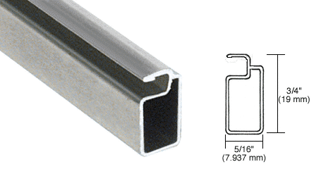 C.R. Laurence CRL Mill Finish 3/4&quot; x 5/16&quot; Extruded Aluminum Screen Frame - 12 ft long | A345M