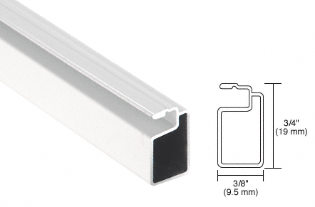 C.R. Laurence CRL White Finish 3/4&quot; x 3/8&quot; Extruded Aluminum Screen Frame - 12 ft long | A346W