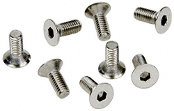 CRL Brushed Satin Chrome Allen 6 mm x 12 mm Cover Plate Flat Head Screws - Package | A612BSC