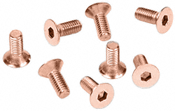 C.R. Laurence CRL Polished Copper Allen 6 mm x 12 mm Cover Plate Flat Head Screws - Package | A612PC0