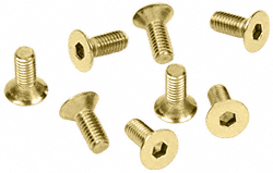CRL Polished Brass Allen 6 mm x 15 mm Cover Plate Flat Head Screws - Package | A615BR