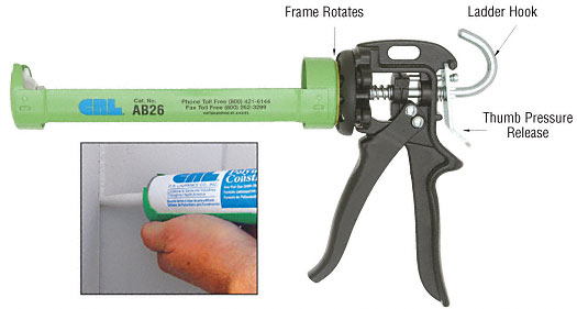 CRL 26 to 1 Ratio Strap Frame Caulking Gun | Albion B26 High Thrust 26:1 Drive Gun | AB26