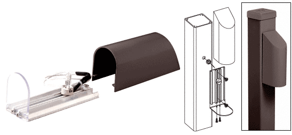 C.R. Laurence CRL Matte Bronze Aluminium Post Mounted Decorative Light with Hood | ACH1BRZ