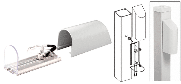 C.R. Laurence CRL Sky White Post Aluminium Mounted Decorative Light with Hood | ACH1W