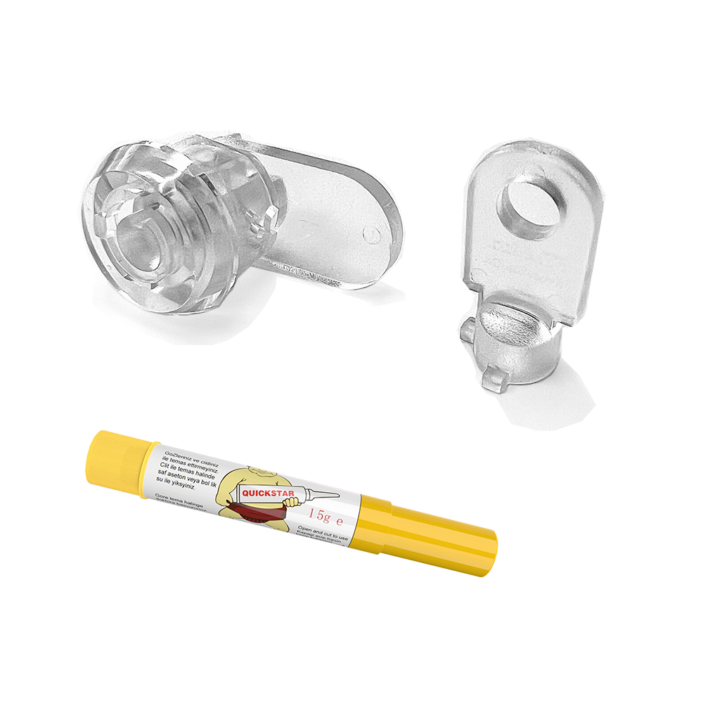 Nickel No-Drill Deadbolt Glass Door Lock for Single Door | ACM17