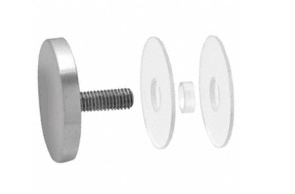 CRL 2&quot; Diameter Brushed Stainless Clad Aluminum Standoff Cap Assembly | ACSC2BS
