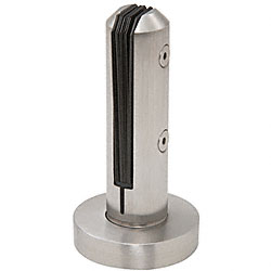 C.R. Laurence CRL Brushed Stainless Low Profile Round One-Piece Surface Mount Frameless Windscreen Clamp | AFWC4SBS