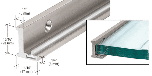 C.R. Laurence CRL Brushed Nickel Aluminum Jamb with Clear Vinyl Wipe - 78 in long | AJ78BN