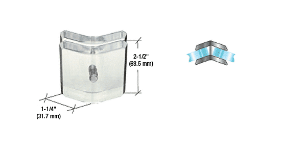 CRL Clear Acrylic 135 Degree Angle Mall Glass Clamp | AMC135