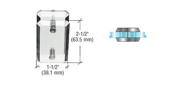 CRL Clear Acrylic 180 Degree Angle Mall Glass Clamp | AMC180