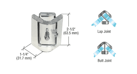 CRL Clear Acrylic 90 Degree Angle Mall Glass Clamp | AMC90