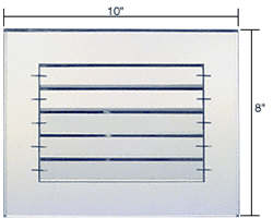 Mirart 10&quot; X 8&quot; Clear Adjustable Louver Acrylic Mirror Grille  | AMG1080
