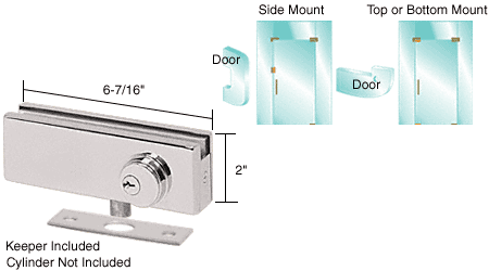 C.R. Laurence CRL Brushed Stainless Finish AMR Series Patch Lock Body Only | AMR205BS