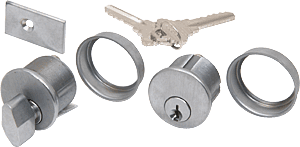 C.R. Laurence CRL Aluminum Finish AMR Series Keyed Cylinder and Thumbturn for Use With AMR205 Series Patch Lock | AMR205CTA
