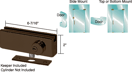 C.R. Laurence CRL Duranodic Bronze Finish AMR Series Patch Lock Body Only | AMR205DU