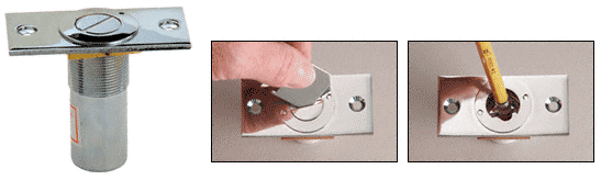 C.R. Laurence CRL Polished Stainless Dust Proof Keeper Locking Option | AMR209PS