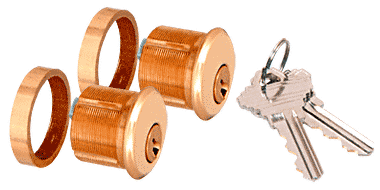 C.R. Laurence CRL Polished Brass Finish AMR215 Series Double Keyed Cylinders | AMR215CCBR