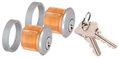 C.R. Laurence CRL Brushed Stainless Finish AMR215 Series Double Keyed Cylinders | AMR215CCBS