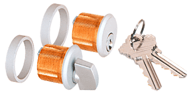 C.R. Laurence CRL Aluminum Finish AMR215 Series Keyed Cylinder and Thumbturn for Use With AMR215 Series Patch Lock | AMR215CTA
