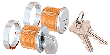 C.R. Laurence CRL Polished Stainless Finish AMR215 Series Keyed Cylinder and Thumbturn for Use With AMR215 Series Patch Lock | AMR215CTPS