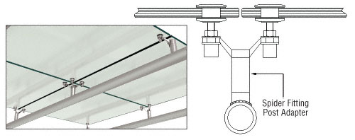 C.R. Laurence CRL Brushed Stainless 2&quot; (50.8 mm) Diameter Spider Fitting Post Adapter- Custom Length | AMS0B2CBS