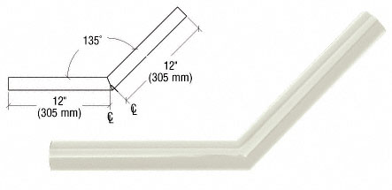 C.R. Laurence CRL Oyster White Quick Connect 135 Degree Corner for 1-1/2&quot; Diameter Tubing | AR350W