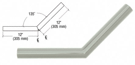 C.R. Laurence CRL Agate Gray Quick Connect 135 Degree Corner for 1-1/2&quot; Diameter Tubing | AR35AGY