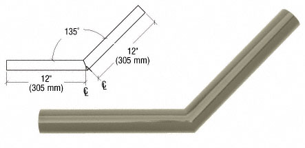 C.R. Laurence CRL Beige Gray Quick Connect 135 Degree Corner for 1-1/2&quot; Diameter Tubing | AR35BGY