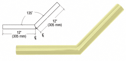 C.R. Laurence CRL Chromate (Unfinished) Quick Connect 135 Degree Corner for 1-1/2&quot; Diameter Tubing | AR35CRM