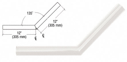 C.R. Laurence CRL Sky White Quick Connect 135 Degree Corner for 1-1/2&quot; Diameter Tubing | AR35W