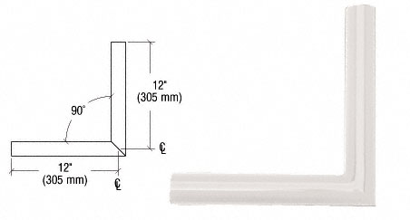 C.R. Laurence CRL Oyster White Quick Connect 90 Degree Corner for 1-1/2&quot; Diameter Tubing | AR900W
