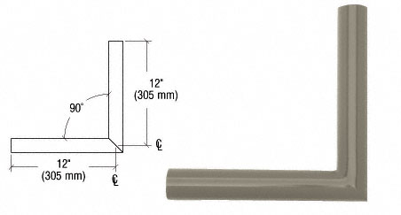 C.R. Laurence CRL Beige Gray Quick Connect 90 Degree Corner for 1-1/2&quot; Diameter Tubing | AR90BGY
