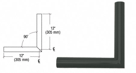 C.R. Laurence CRL Matte Black Quick Connect 90 Degree Corner for 1-1/2&quot; Diameter Tubing | AR90BL