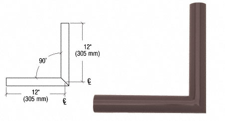 C.R. Laurence CRL Matte Bronze Quick Connect 90 Degree Corner for 1-1/2&quot; Diameter Tubing | AR90BRZ