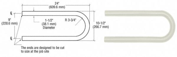 C.R. Laurence CRL Oyster White Quick Connect Looped Hand Rail Return for 1-1/2&quot; Diameter Tubing | ARLR10W