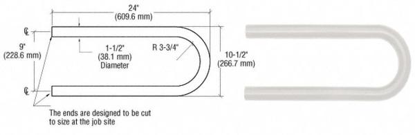 C.R. Laurence CRL Sky White Quick Connect Looped Hand Rail Return for 1-1/2&quot; Diameter Tubing | ARLR1W