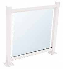 C.R. Laurence CRL Sky White 100 Series Aluminum Glass Railing System Large Showroom Display- No Base | ARS1LN