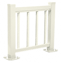 C.R. Laurence CRL Oyster White 100 Series Aluminum Picket Railing System Small Showroom Display- No Base | ARS1PSN0W