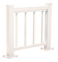 C.R. Laurence CRL Sky White 100 Series Aluminum Picket Railing System Small Showroom Display- No Base | ARS1PSN